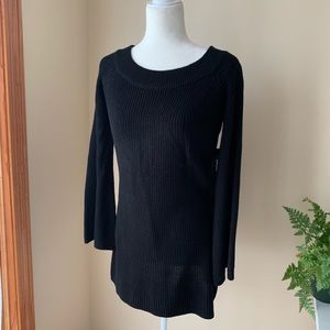Black bell sleeve sweater dress